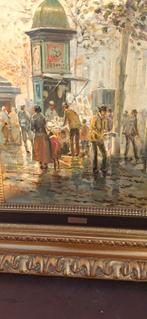 Emilio Payes - Impressionistische Straatscène, Antiek en Kunst, Kunst | Schilderijen | Klassiek, Ophalen of Verzenden
