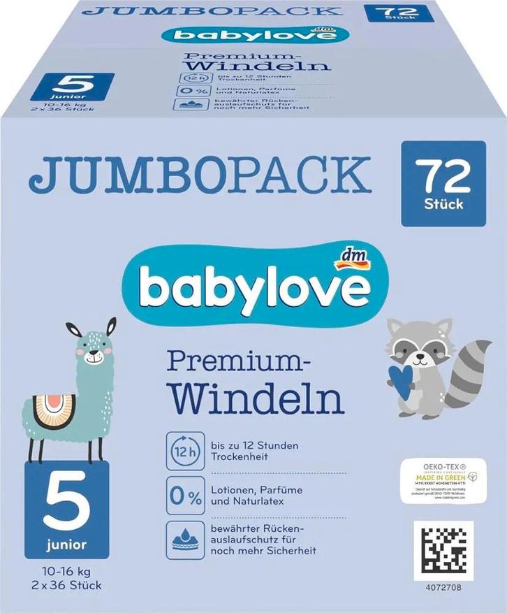 Babylove luiers maat 5, Kinderen en Baby's, Badjes en Verzorging, Nieuw, Overige typen, Overige merken, Ophalen