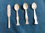 Antiek parelmoeren besteksetje - lepels & botermes, Antiek en Kunst, Ophalen of Verzenden