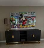 Richmond Interiors Dressoir Blackbone – 4-Deuren Black-225cm, Huis en Inrichting, Kasten | Dressoirs, Ophalen, Richmond, 150 tot 200 cm