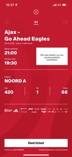GRATIS 1x Vak 420. Ajax - Go Ahead 1x ticket, Tickets en Kaartjes, Sport | Voetbal, April, Eén persoon