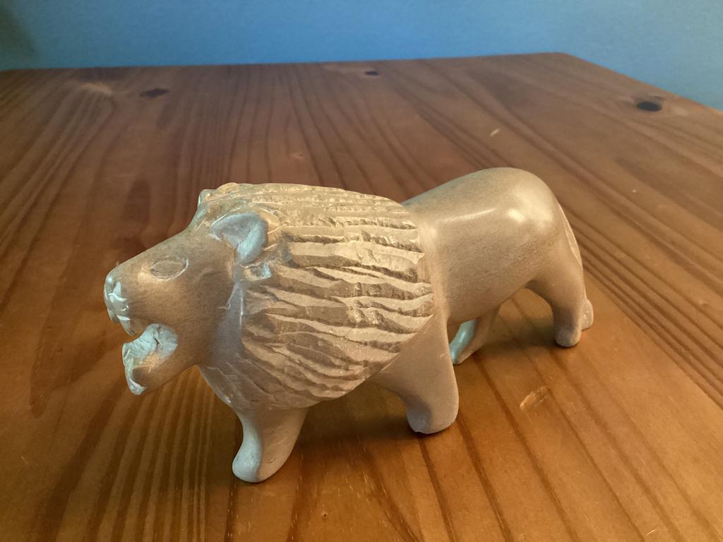 Leeuw Speksteen/570gram,zie foto’s.    ((Ophalen)), Verzamelen, Beelden en Beeldjes, Ophalen, Zo goed als nieuw, Dier