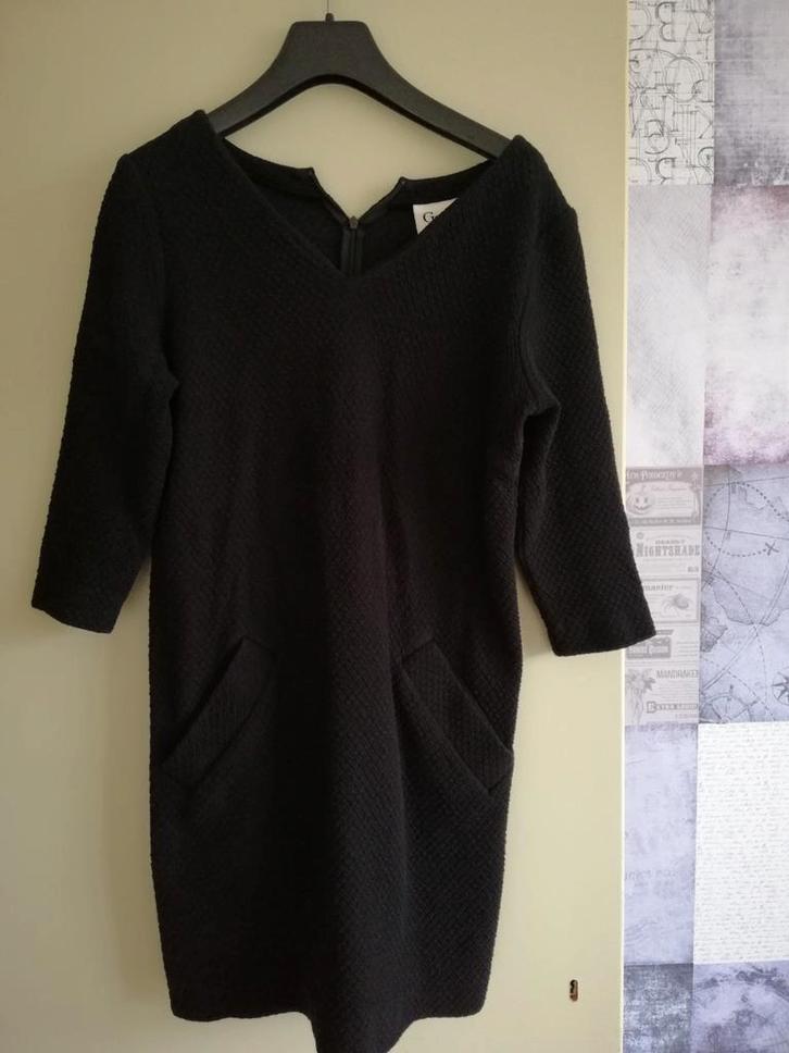 Mooie jurk Ganni  waffle Windsor zwart jurk maat 36/S, Kleding | Dames, Jurken, Zo goed als nieuw, Maat 36 (S), Zwart, Boven de knie