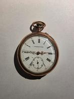 Gouden  met zilveren zakhorloge  werkt, Ophalen of Verzenden, Goud, Overige merken, 1900 tot 1930