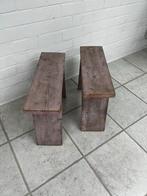 Roze Steigerhouten Bijzettafeltjes/Krukjes, Ophalen, Gebruikt, Hout