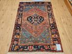 Vintage handgeknoopt perzisch tapijt hamadan 195x132, Info@SlatsAntiek.nl, 100 tot 150 cm, Perzisch, Ophalen of Verzenden