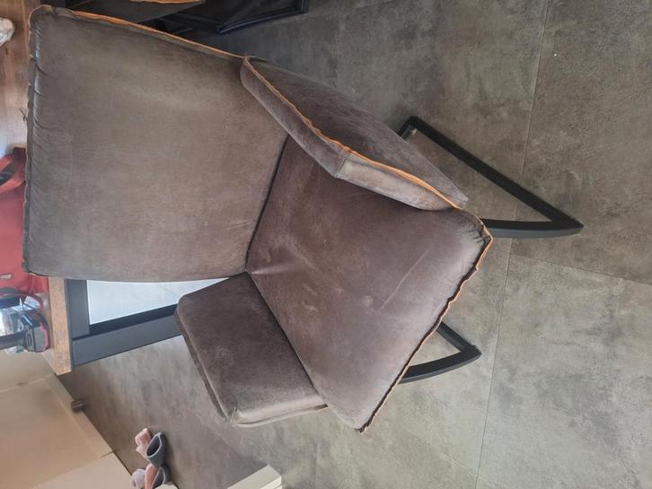 4 eetkamerstoelen, Huis en Inrichting, Stoelen, Zo goed als nieuw, Eén, Leer, Metaal, Grijs, Ophalen of Verzenden