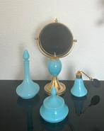 Franse Kaptafel set van turquoise opaline glas, Ophalen of Verzenden