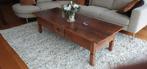 Antieke Eiken massief salontafel met lades, Huis en Inrichting, Tafels | Salontafels, Eikenhout, 50 tot 100 cm, Zo goed als nieuw