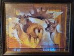Schilderij met Herten, Huis en Inrichting, Woonaccessoires | Schilderijen, Tekeningen en Foto's, Ophalen, 50 tot 75 cm, Zo goed als nieuw
