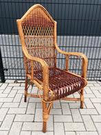 Vintage Hollandse rotan armstoel / fauteuil / tuinstoel, Zo goed als nieuw, Rotan, Ophalen