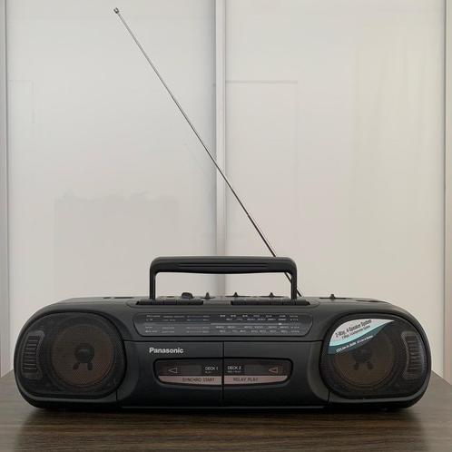 PANASONIC Dubbel Cassettedeck Radio Vintage, Audio, Tv en Foto, Cassettedecks, Dubbel, Overige merken, Auto-reverse, Tiptoetsen