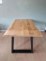 Boomstamtafel van massief hout +/- 160x95 cm, Ophalen, 50 tot 100 cm, 150 tot 200 cm, Vier personen