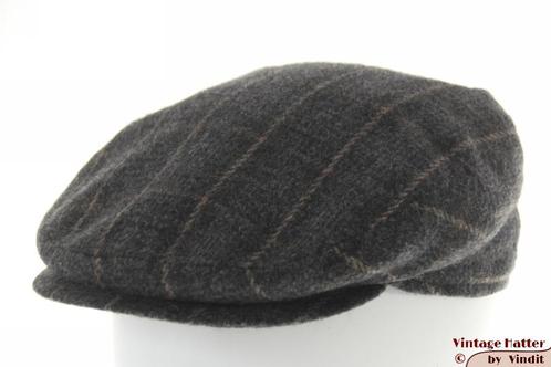 Vintage flatcap Platte pet grijs en bruin met drukknoop 56,5, Kleding | Heren, Hoeden en Petten, Gedragen, Pet, 57 cm (M, 7⅛ inch) of minder