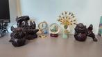 Chinese antieke vintage beeldjes foo dogs pauw katten, Antiek en Kunst, Ophalen of Verzenden