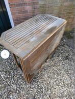 houten tuintafel ( 2 uitklapbare bladen ), Ophalen, Gebruikt, Vierkant, Hout