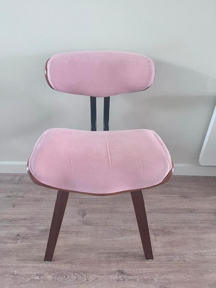 Dutchbone Stoel , Zwart Leer Onder Bekleding, Huis en Inrichting, Stoelen, Gebruikt, Eén, Hout, Overige kleuren, Ophalen