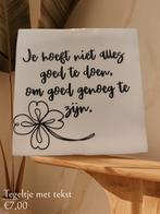 Tegeltje met tekst en klavertje vier, Ophalen of Verzenden, Nieuw