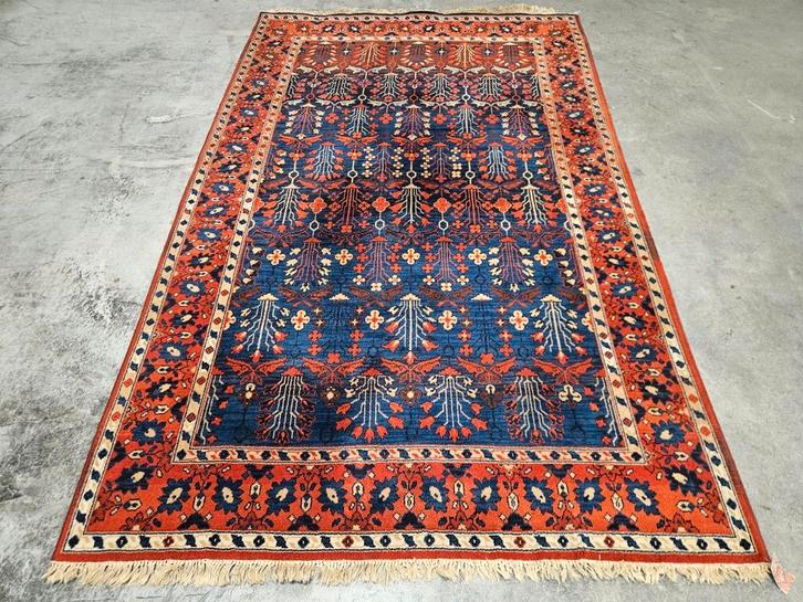 Vintage Perzisch wol vloerkleed floral blue 188x301cm, Huis en Inrichting, Stoffering | Tapijten en Kleden, Gebruikt, 150 tot 200 cm