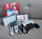 Nintendo Switch OLED white, in good condition, Verzenden, Zo goed als nieuw, Met 3 controllers of meer, Switch OLED