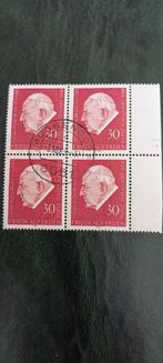 Blok van 4 postzegels met dagstempel Friede auf Erde, Ophalen of Verzenden, BRD
