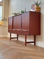 Vintage highboard E.W. Bach Deens design teak jaren 50/60, Ophalen, Gebruikt, 100 tot 150 cm, 150 tot 200 cm