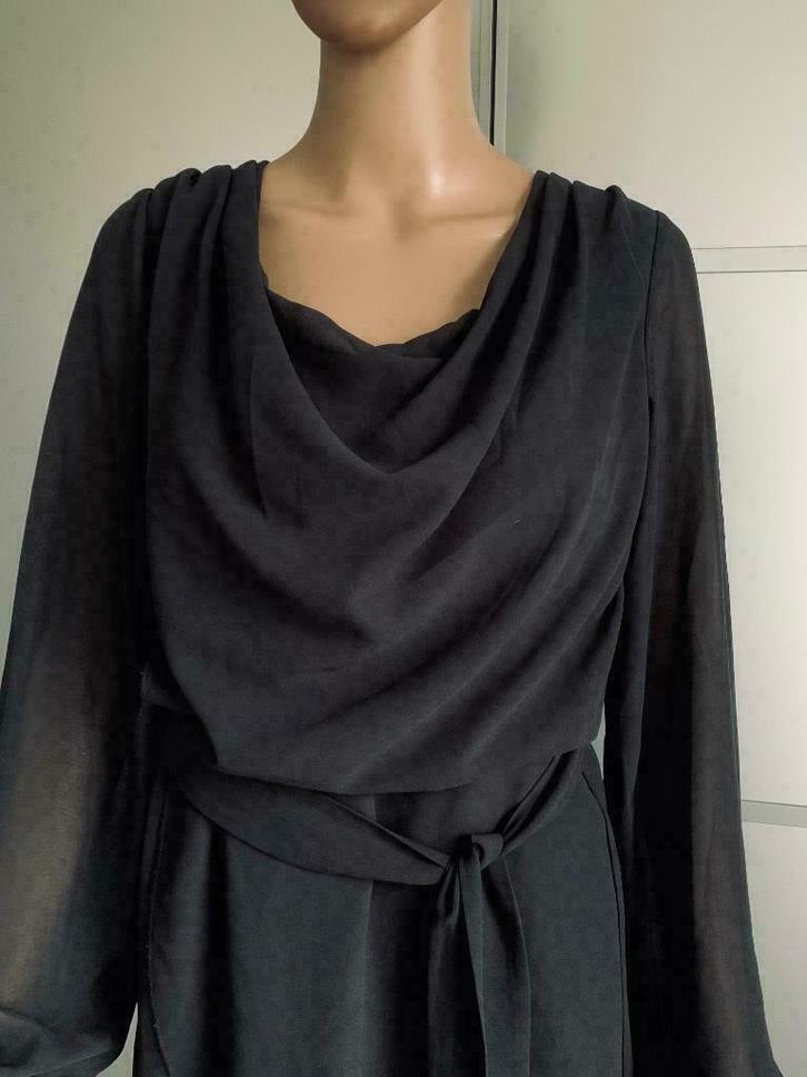 D1041 Di Loren: maat S=36 jurk jurkje zwart, Kleding | Dames, Jurken, Zo goed als nieuw, Maat 36 (S), Zwart, Knielengte, Ophalen of Verzenden