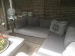 Loungebank grijs met hocker, Tuin en Terras, Ophalen, 5 zitplaatsen, Kunststof, Gebruikt