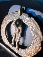 Dogon Bronzen Amulet - Diameter:5.5 cm. incl. standaard., Ophalen of Verzenden