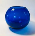 Prachtige kobaltblauwe glazen bolvaas, Ophalen of Verzenden, Blauw, Glas, Minder dan 50 cm