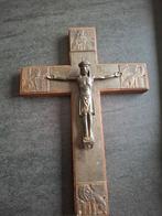 Antiek Kruisbeeld met Symbolen, Antiek en Kunst, Ophalen of Verzenden