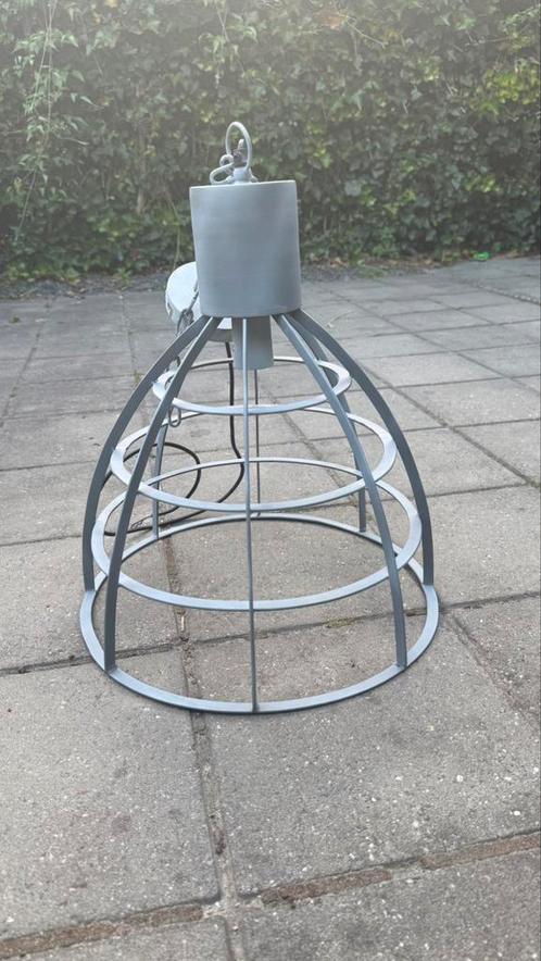Industriële draadlamp – Stoer & open design, Huis en Inrichting, Lampen | Hanglampen, Gebruikt, Minder dan 50 cm, Metaal, Ophalen