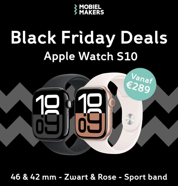 Refurbished Apple Watch Series 10 - Black Friday Deal!, Sieraden, Tassen en Uiterlijk, Smartwatches, Zo goed als nieuw, iOS, Zwart