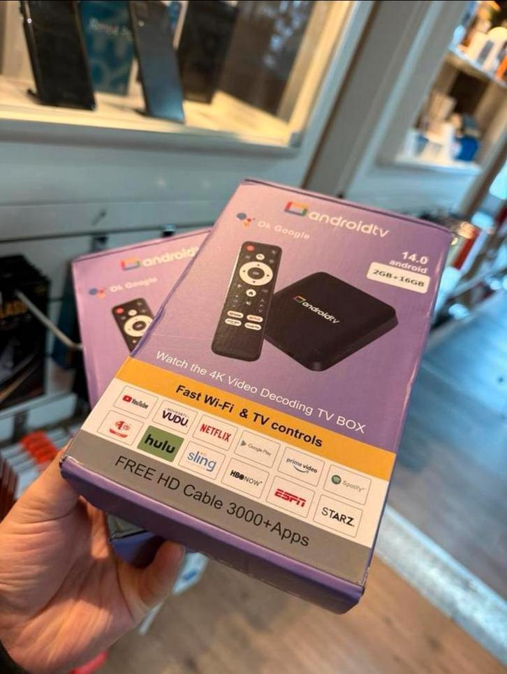 Android TV Box 14.0 – Beleef de ultieme Smart TV-ervaring!, Auto diversen, Autospeakers, Zo goed als nieuw, Ophalen of Verzenden