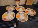5 Blond Amsterdam diner borden "Even bijkletsen", Gebruikt, Blond Amsterdam, Ophalen of Verzenden, Bord(en)
