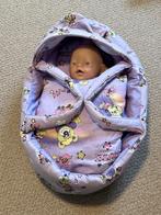 Reis wieg met baby pop 45 cm (Max Zapf), Kinderen en Baby's, Speelgoed | Poppen, Ophalen of Verzenden, Gebruikt, Babypop