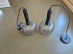 2x Hanglamp gerookt glas, Ophalen, Zo goed als nieuw, Glas, Minder dan 50 cm