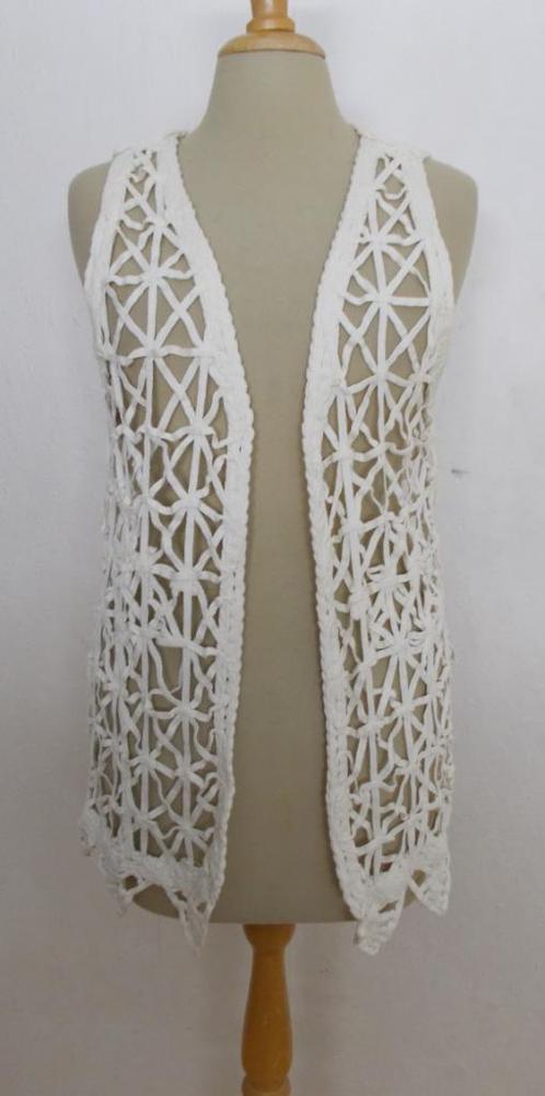 Ibiza/hippy/festival leuk beige gilet/top! L, Kleding | Dames, Tops, Zo goed als nieuw, Maat 42/44 (L), Beige, Verzenden