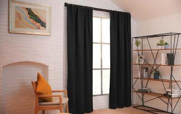 2x Larson Blackout Gordijn Zwart 150x250cm beschikbaar voor biedingen