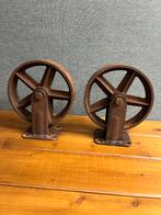 2 hele mooie vintage metalen wielen , ijzeren wielen ., Antiek en Kunst, Ophalen of Verzenden