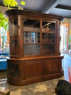 Teakhouten Vitrinekast | Buffetkast met gebogen glas, Huis en Inrichting, Kasten | Buffetkasten, 200 cm of meer, Niet te achterhalen