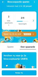 Albert Heijn Actie bioscoop kaartjes (3 spaarkaarten), Tickets en Kaartjes, Twee personen, Kortingsbon