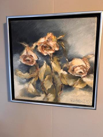 Les roses Fon Klement olieverf ‘97 beschikbaar voor biedingen