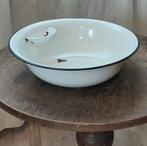 Zeldzaam! waskom met zeepbakje, emaille ø34, vintage schaal, Overige materialen, Gebruikt, Schaal, Rond