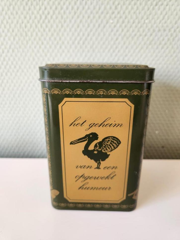 Blikje Pelikaan - Zutphen, Verzamelen, Blikken, Gebruikt, Thee, Overige merken, Ophalen of Verzenden