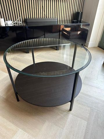 Glazen zwarte Salontafel met Onderblad beschikbaar voor biedingen