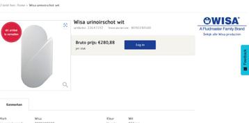 Wisa Urinoirschot nieuw in doos beschikbaar voor biedingen