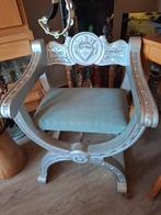 Antieke Stoel met Wapenschild /dagobertstoel, Gebruikt, Stof, Antiek, Ophalen