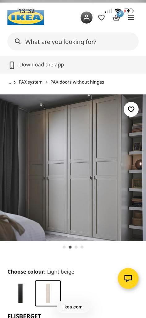 Ikea pax kast deur licht beige 50x229 cm, Huis en Inrichting, Kasten | Kledingkasten, Nieuw, 200 cm of meer, 50 tot 100 cm, Minder dan 25 cm