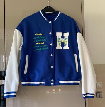  Leuk Blauw/wit vest mt opdruk, maat XS beschikbaar voor biedingen